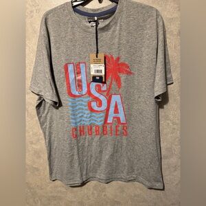 Nwt Chubbies Usa Star Spangled Shirt Large Gray Mens